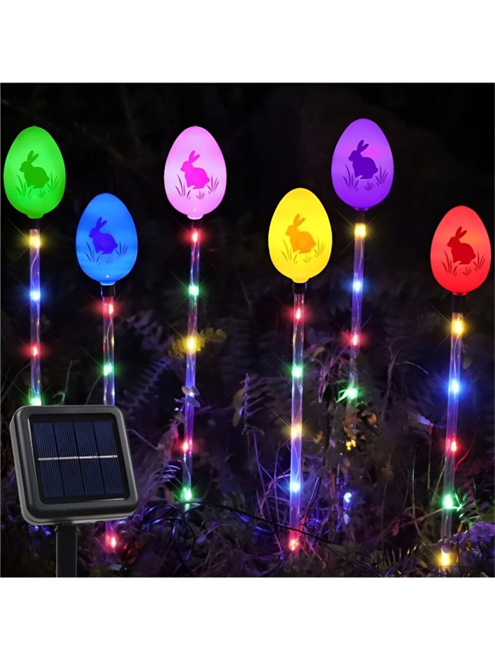 6-Packs Solar Easter Egg Pathway Lights for Easter Decorations Outdoor